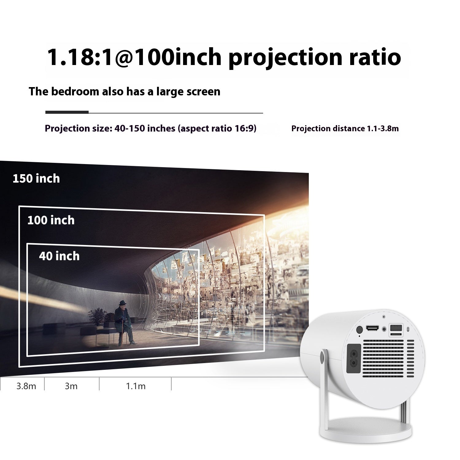 Projector featuring auto-focus for clear images