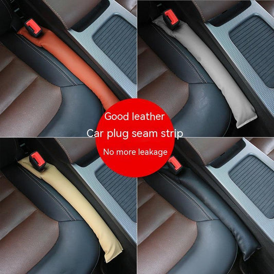 Car seat leak-proof gap strip preventing spills.