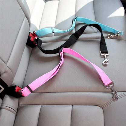 Dog harness with car seat belt attachment