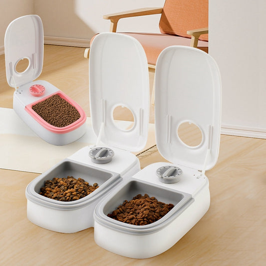 Pet feeder side view for cats and dogs